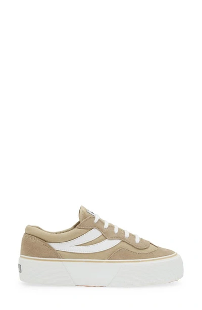 Shop Superga 3041 Revolley Colorblock Platform Sneaker In Grey Fossil-f White