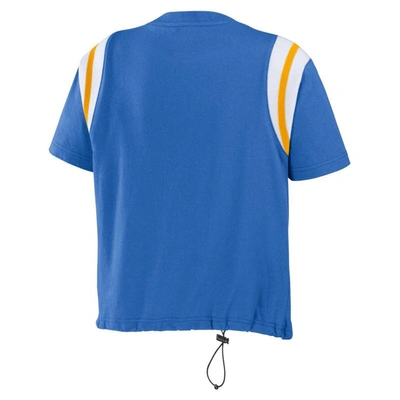 Shop Wear By Erin Andrews Powder Blue Los Angeles Chargers Cinched Colorblock T-shirt