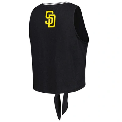 Shop The Wild Collective Black San Diego Padres Twisted Tie Front Tank Top