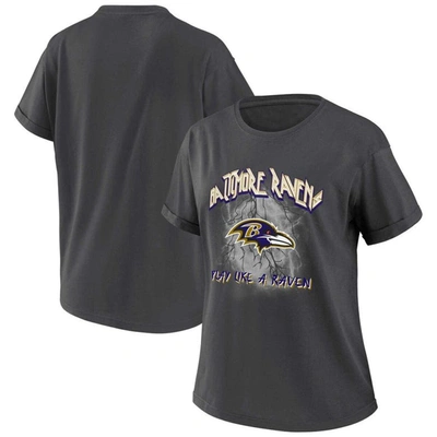Shop Wear By Erin Andrews Charcoal Baltimore Ravens Boyfriend T-shirt