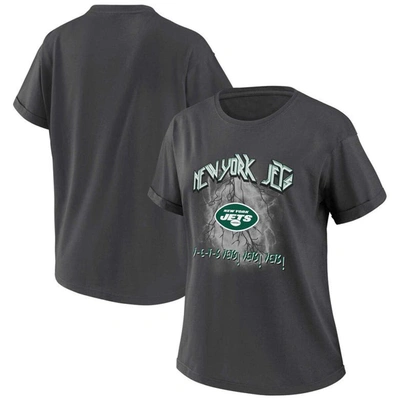 Shop Wear By Erin Andrews Charcoal New York Jets Boyfriend T-shirt
