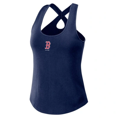 Shop Wear By Erin Andrews Navy Boston Red Sox Cross Back Tank Top