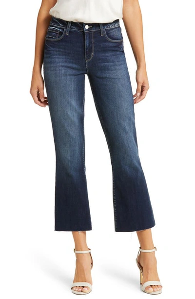 Shop L Agence L'agence Kendra Raw Hem Flare Crop Jeans In Columbia