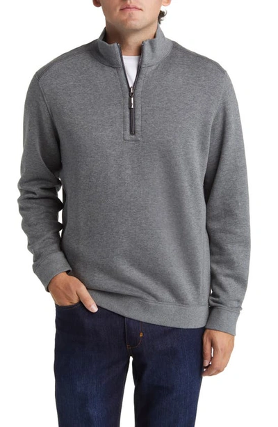 Shop Tommy Bahama Flip Coast Reversible Half Zip Pullover In Coal Heather