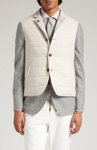 Shop Eleventy Reversible Vest In Sand-grey