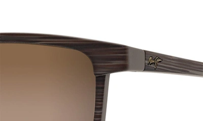 Maui Jim One Way 55mm Polarizedplus2® Rectangular Sunglasses In Brown Stripe