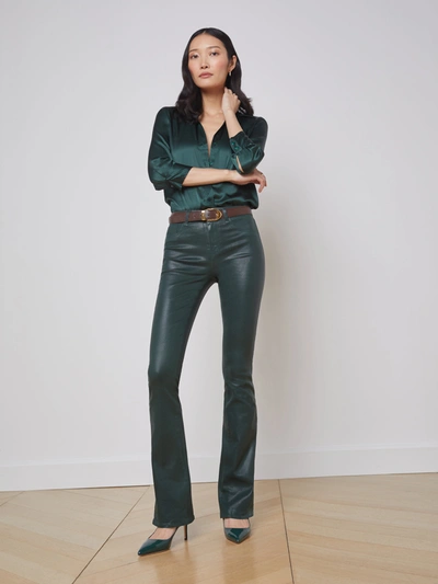 Shop L Agence Dani Blouse In Forest Green