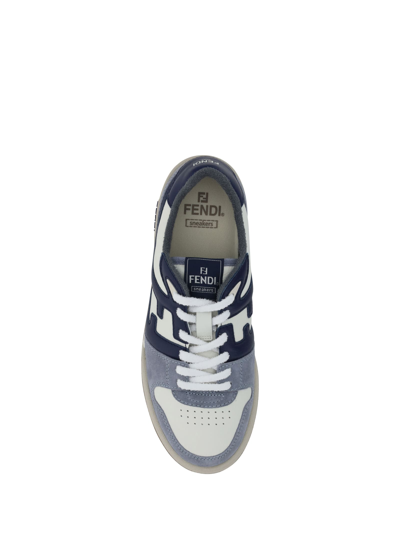 Shop Fendi Low Top Match Sneakers In Ciel/blue/ice