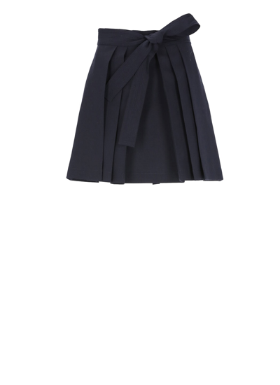 Shop Kenzo Pleated Mini Skirt In Blue