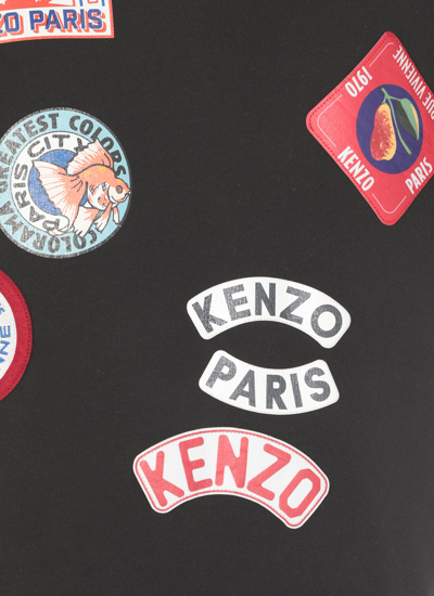 Shop Kenzo Badges Hoodie In Black
