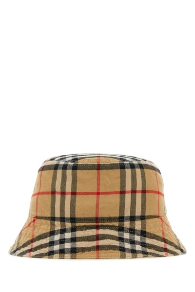 Shop Burberry Man Embroidered Cotton Bucket Hat In Multicolor