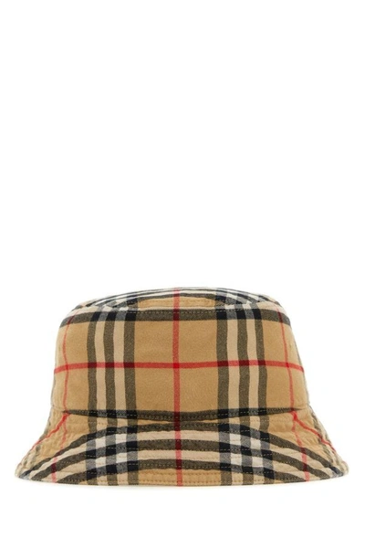 Shop Burberry Man Embroidered Cotton Bucket Hat In Multicolor