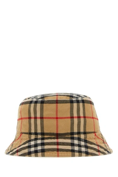 Burberry Men Embroidered Cotton Bucket Hat In Multicolor