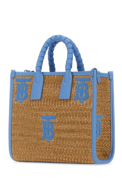 Burberry Woman Raffia Mini Freya Handbag In Brown