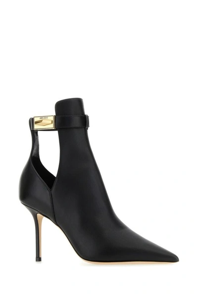Shop Jimmy Choo Woman Black Leather Nell 85 Ankle Boots