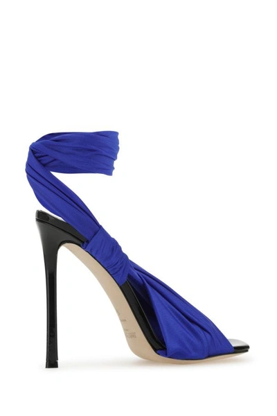 Shop Jimmy Choo Woman Electric Blue Jersey Neoma 110 Sandals