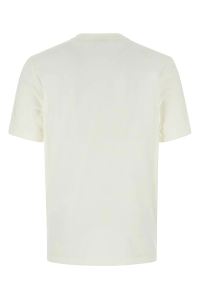 Shop Moncler Man Ivory Cotton T-shirt In White