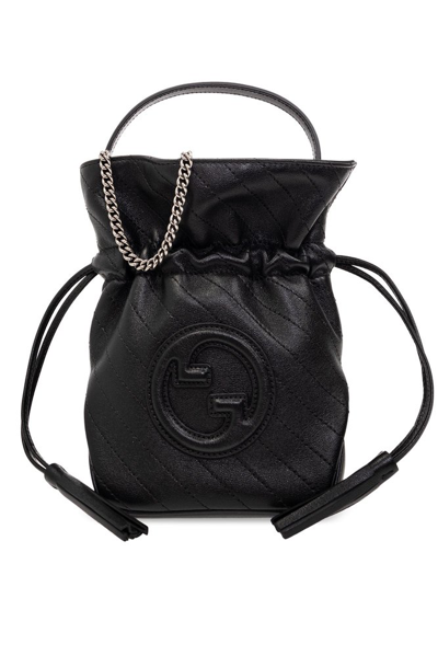 Shop Gucci Blondie Mini Bucket Bag In Black
