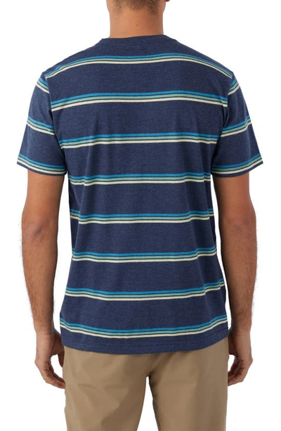 Shop O'neill Smasher Stripe Cotton Pocket T-shirt In Navy 2