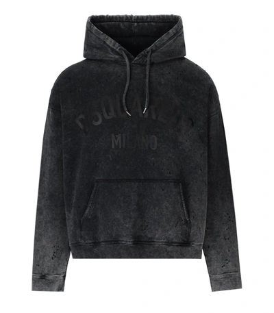 Shop Dsquared2 Hercalina Fit Anthracite Grey Hoodie In Grigio