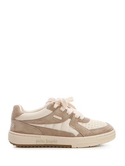 Shop Palm Angels Suede And Leather Sneakers In White
