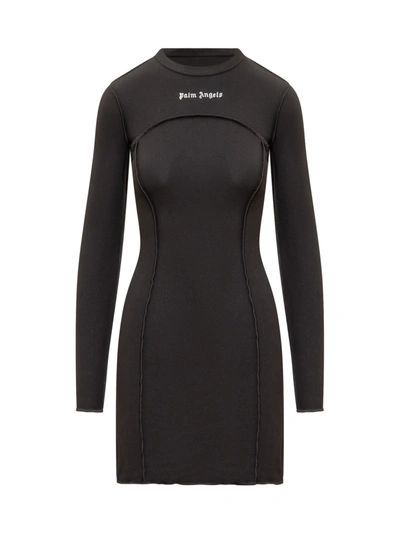 Shop Palm Angels Dress In Black Off White