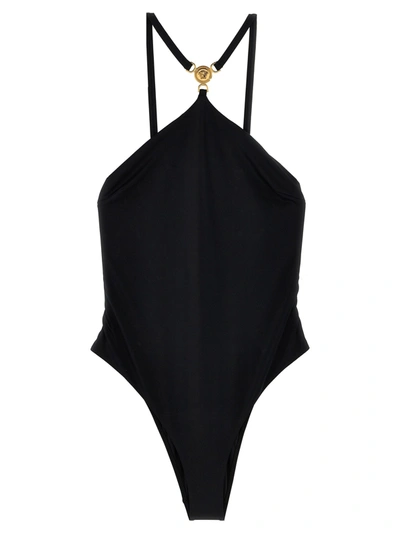 Shop Versace Medusa 95 One-piece Swimsuit In Black