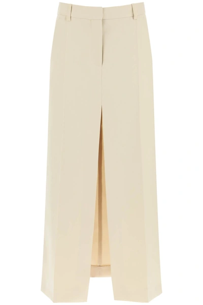 Shop Stella Mccartney Maxi Skirt In Recycled Polyester In Butter (yellow)