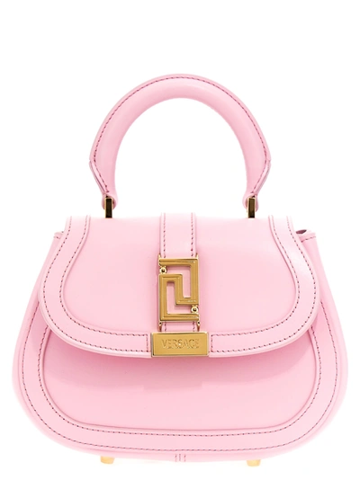 Shop Versace Greca Goddess Mini Handbag In Pink