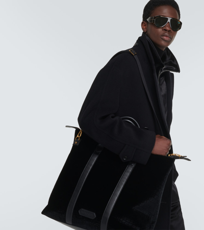 Shop Tom Ford Croc-effect Duffel Bag In Black