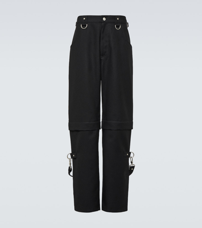 Shop Givenchy Detachable Wool Pants With Suspenders In Black