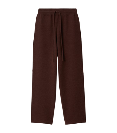 Shop Burberry Rose-detail Sweatpants In Brown