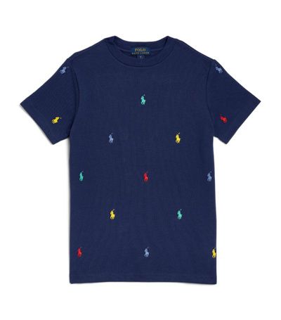 Shop Ralph Lauren Cotton Polo Pony T-shirt (7-14 Years) In Navy