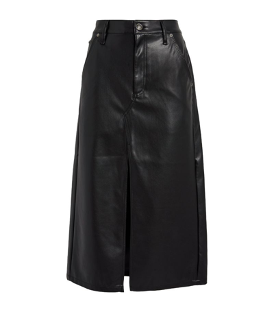 Shop Rag & Bone Faux-leather Sid Midi Skirt In Black