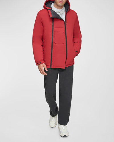 Shop Andrew Marc Men's Anzen Double-zip Sports Down Jacket In Red Clay
