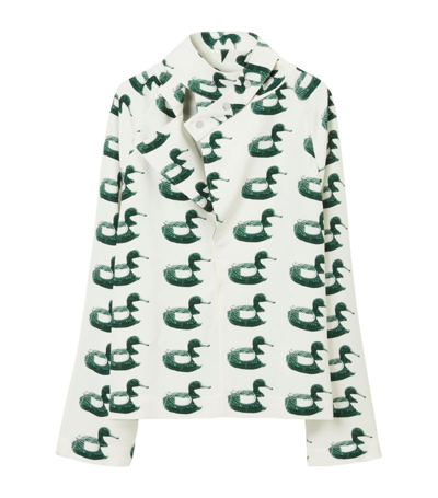 Shop Burberry Duck Print Blouse In White