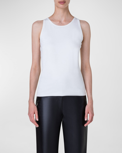Akris Punto Modal Jersey Fitted Tank Top In Cream