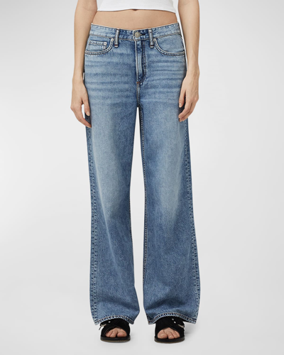 Shop Rag & Bone Featherweight Logan Mid-rise Wide Relaxed Jeans In Audrey