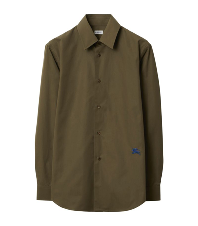 Shop Burberry Embroidered Ekd Shirt In Green
