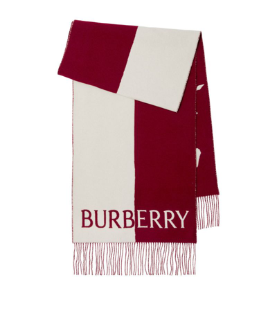 Shop Burberry Wool-cashmere Ekd Print Scarf In Multi