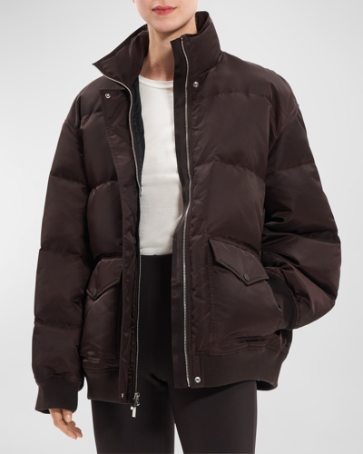 Shop Theory Oversized Quilted Puffer Down Jacket In Mink