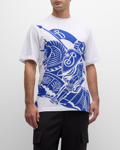 Burberry Equestrian Knight-motif Cotton T-shirt In White