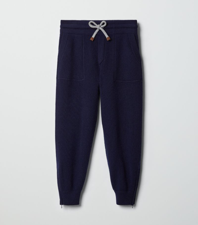 Shop Brunello Cucinelli Cashmere Sweatpants (12-12+ Years) In Blue