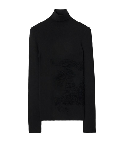 Shop Burberry Cashmere-blend Ekd Sweater In Black