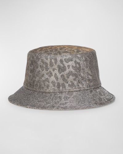 Shop Borsalino Metallic Leopard Bucket Hat In Leopardo Metal 98