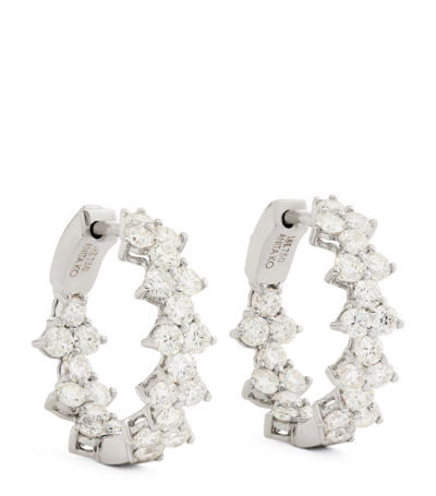 Shop Anita Ko White Gold And Diamond Triangle Hoop Earrings