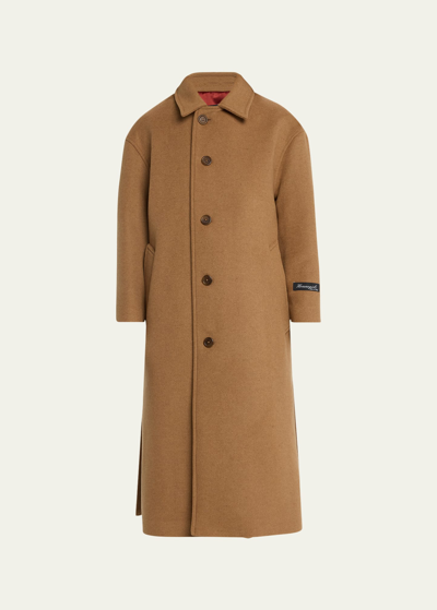 Shop Hommegirls Mac Wool Cashmere Melton Coat In Camel