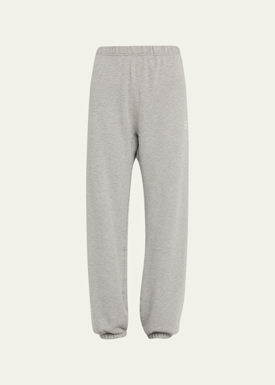 Shop Éterne Classic French Terry Cinched-cuff Sweatpants In Heather Grey