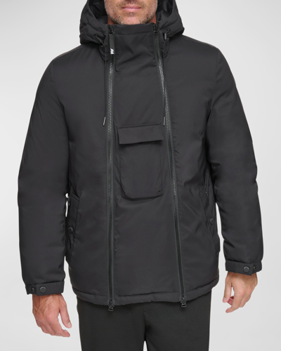 Shop Andrew Marc Men's Anzen Double-zip Sports Down Jacket In Black