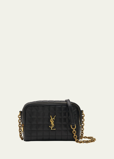 Shop Saint Laurent Cassandre Mini Ysl Camera Bag In Quilted Smooth Leather In Noir